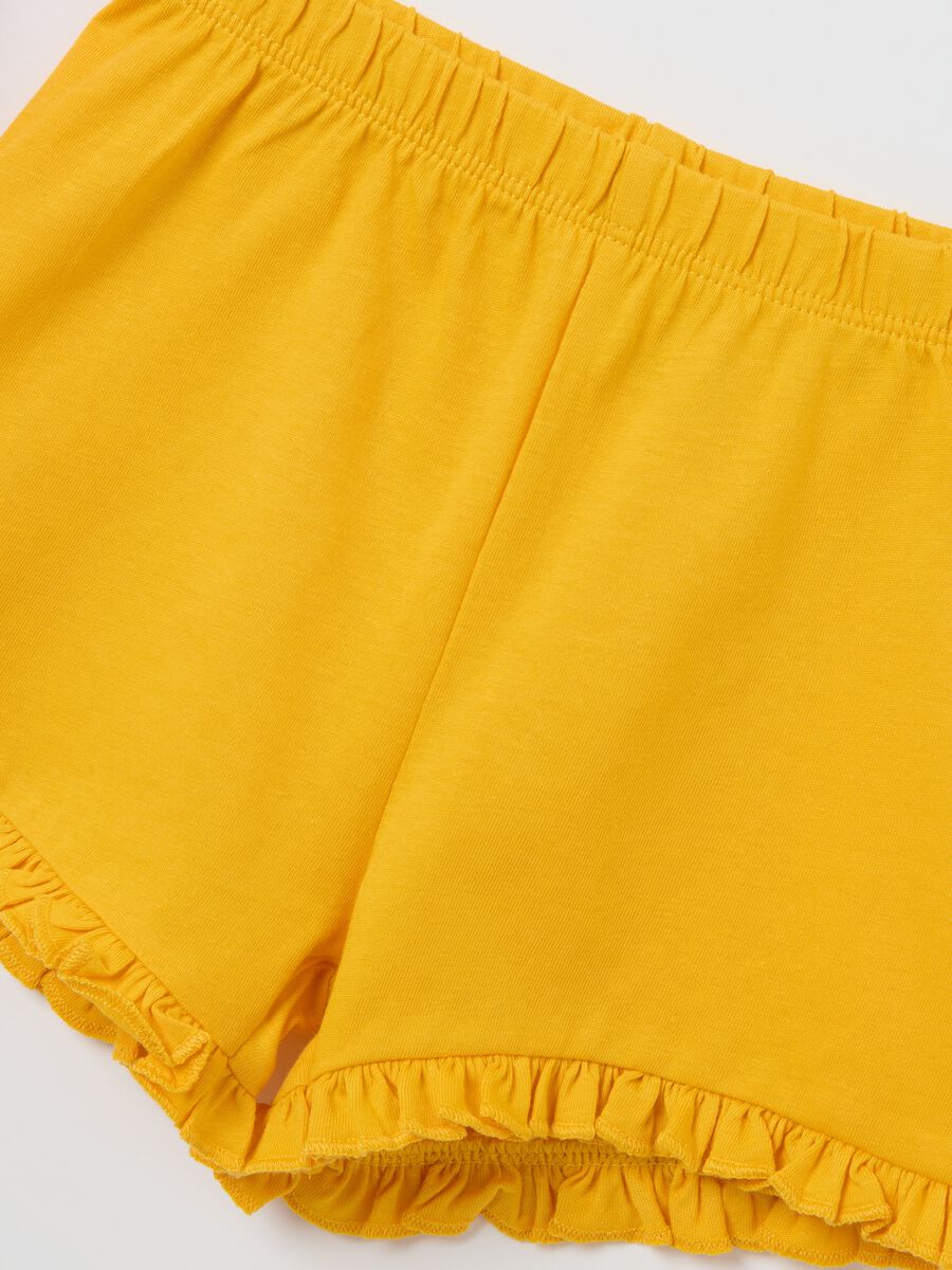 Pink and yellow cotton pyjamas with print_2