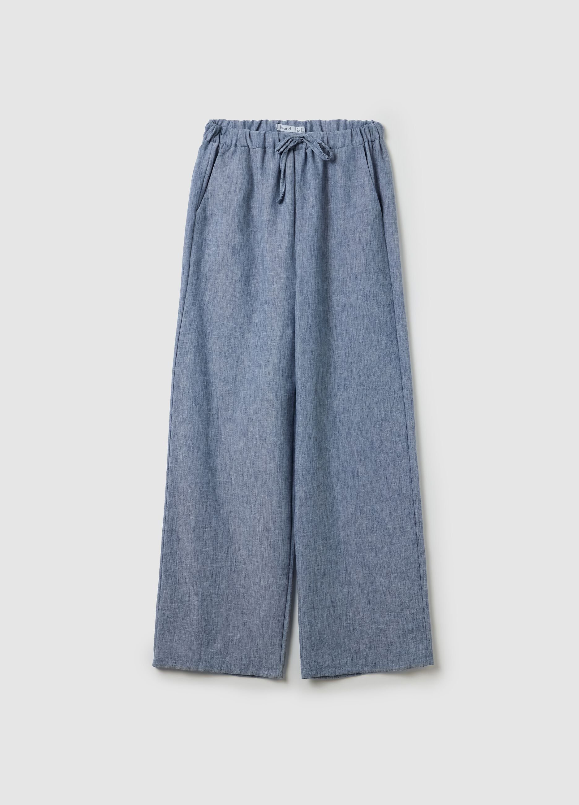 Regular Blue Trousers in Fabric Blend