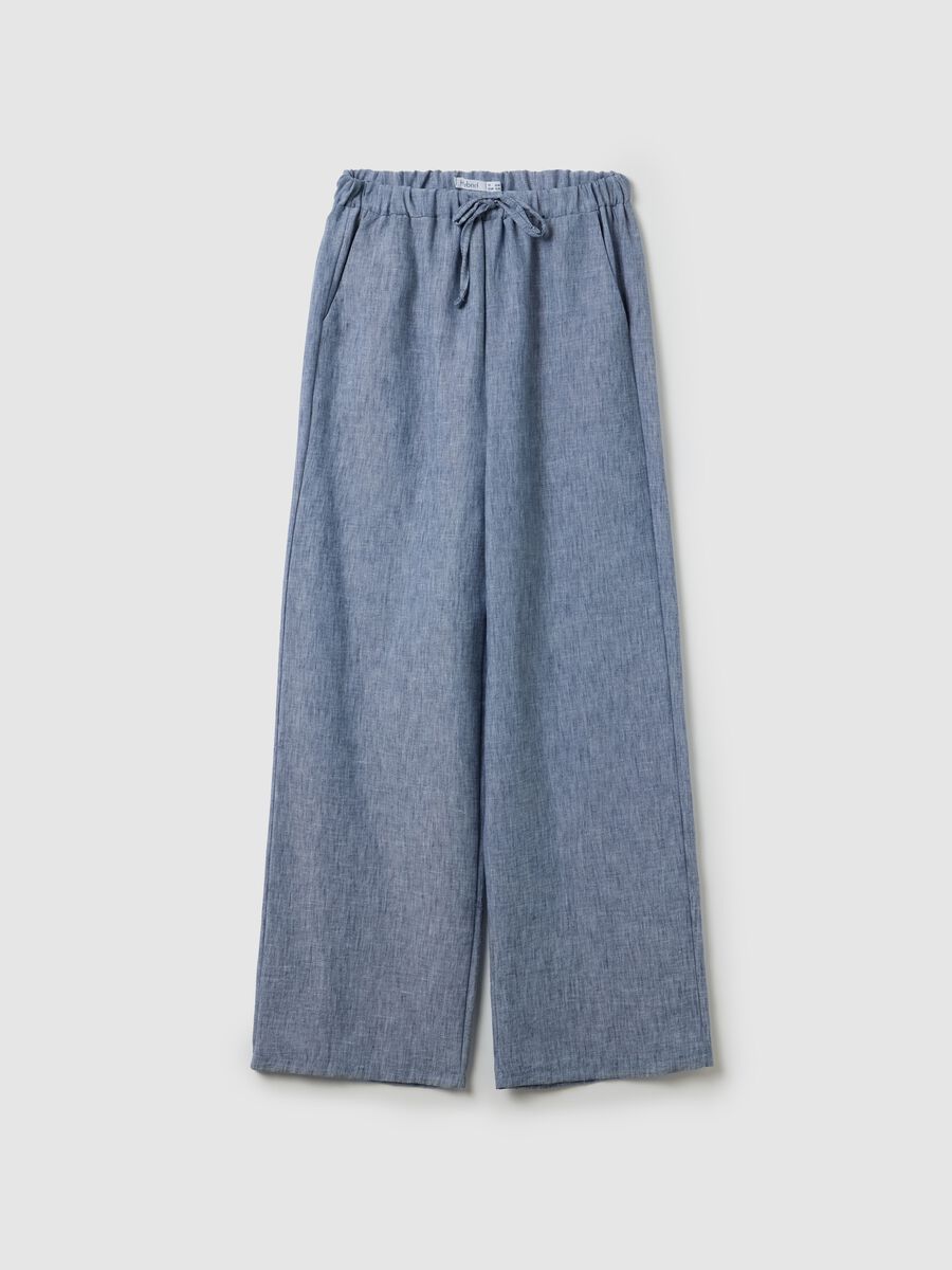 Regular Blue Trousers in Fabric Blend_4