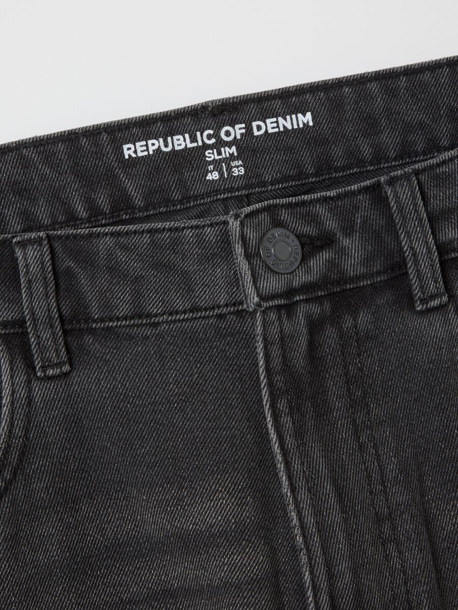 Black slim fit denim jeans_5
