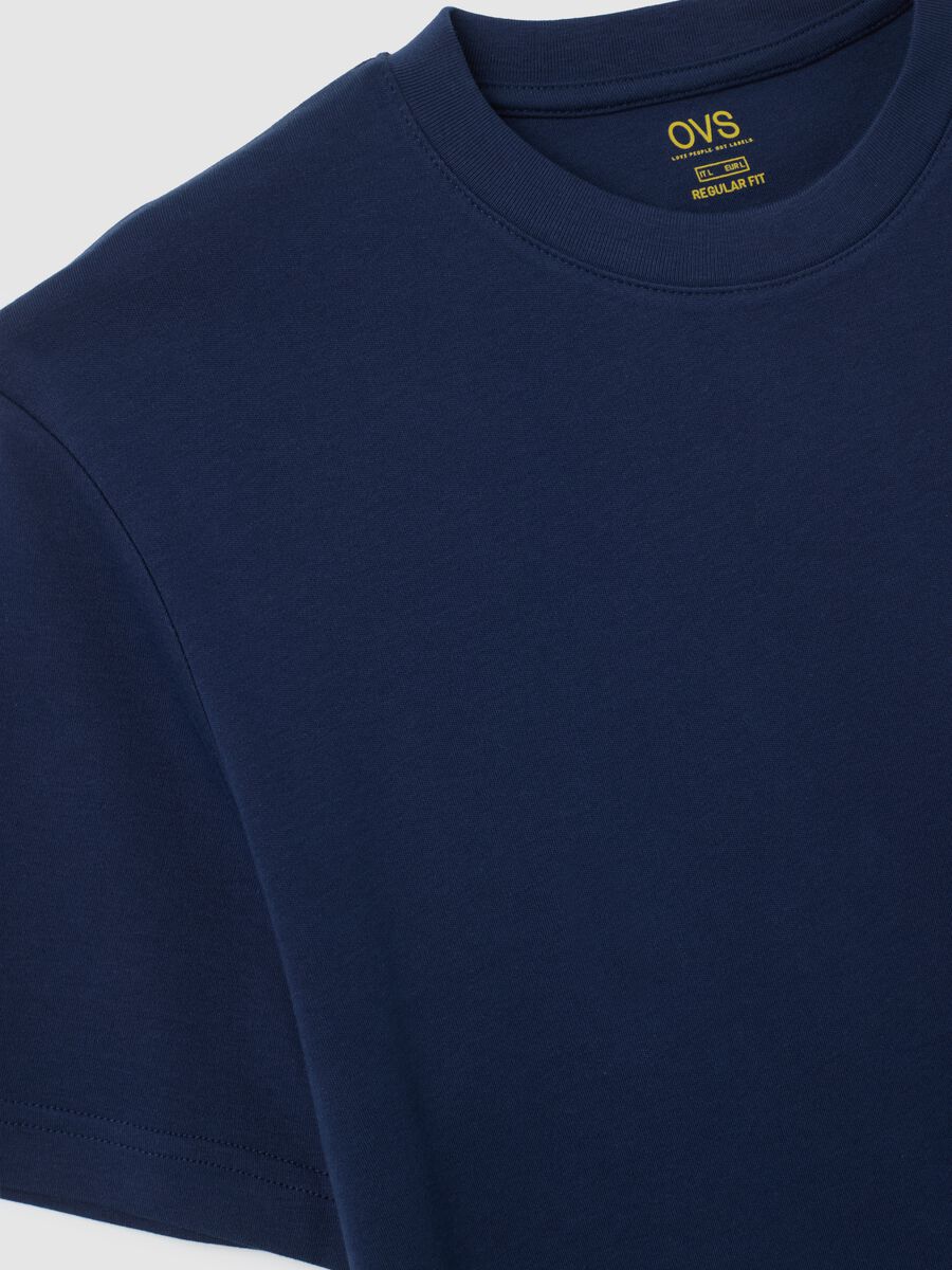 Short Sleeve Blue Cotton T-Shirt_1