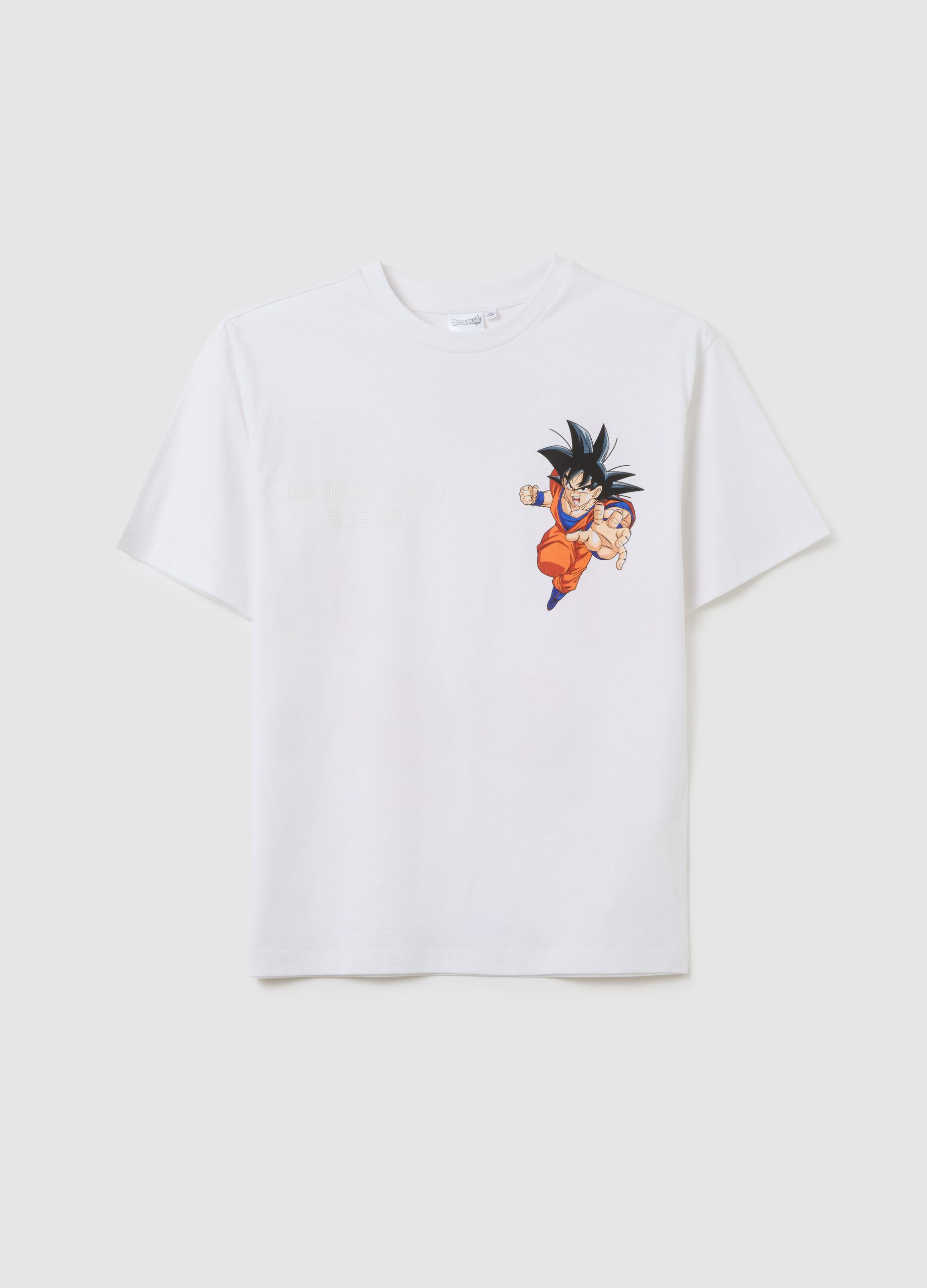 T-shirt da bambino in puro cotone bianca regular fit con stampa