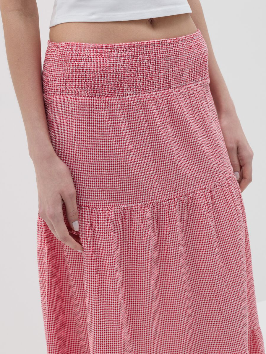 B.Angel long white and red tiered skirt in seersucker_2