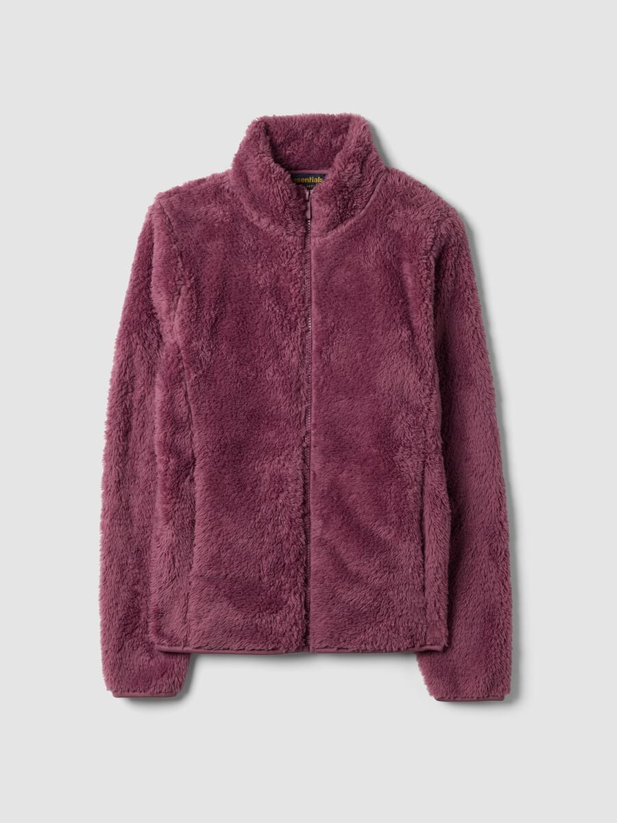Felpa viola malva con girocollo e zip regular fit_0