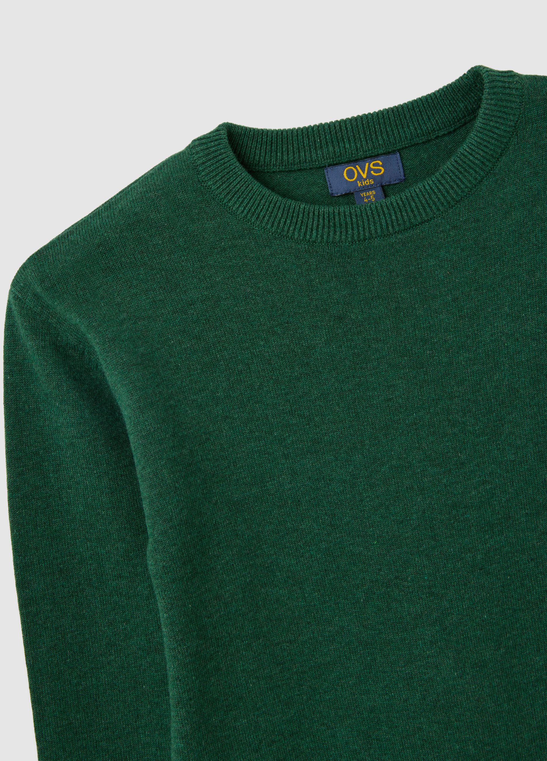 Children's green cotton jumper regular fit