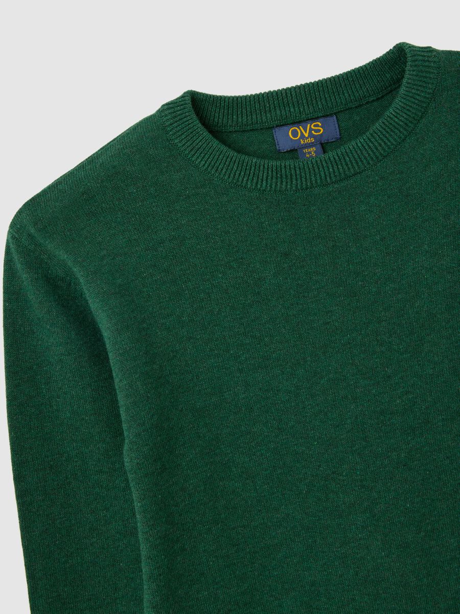 Children's green cotton jumper regular fit_2