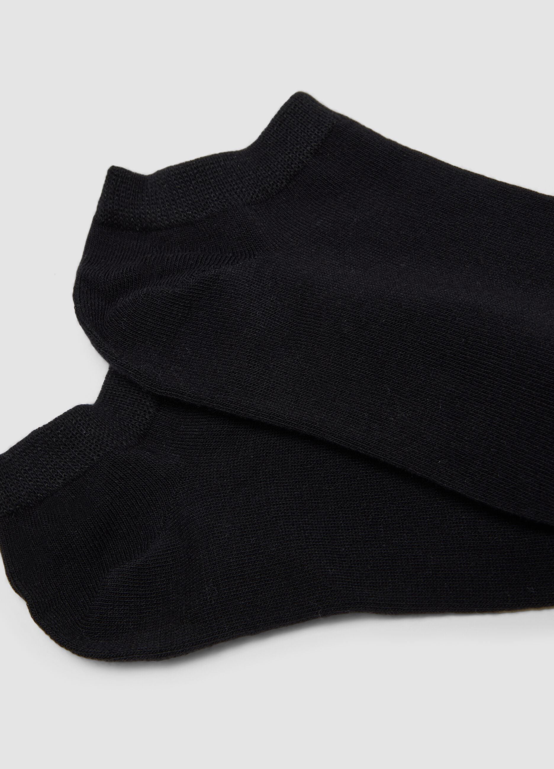 3-pack of black organic cotton jersey ankle socks
