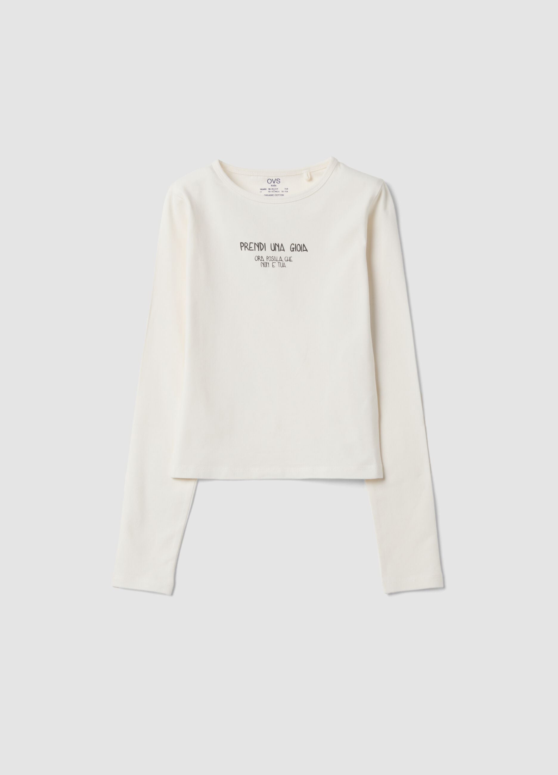 White crew-neck T-shirt in slim-fit stretch organic cotton jersey