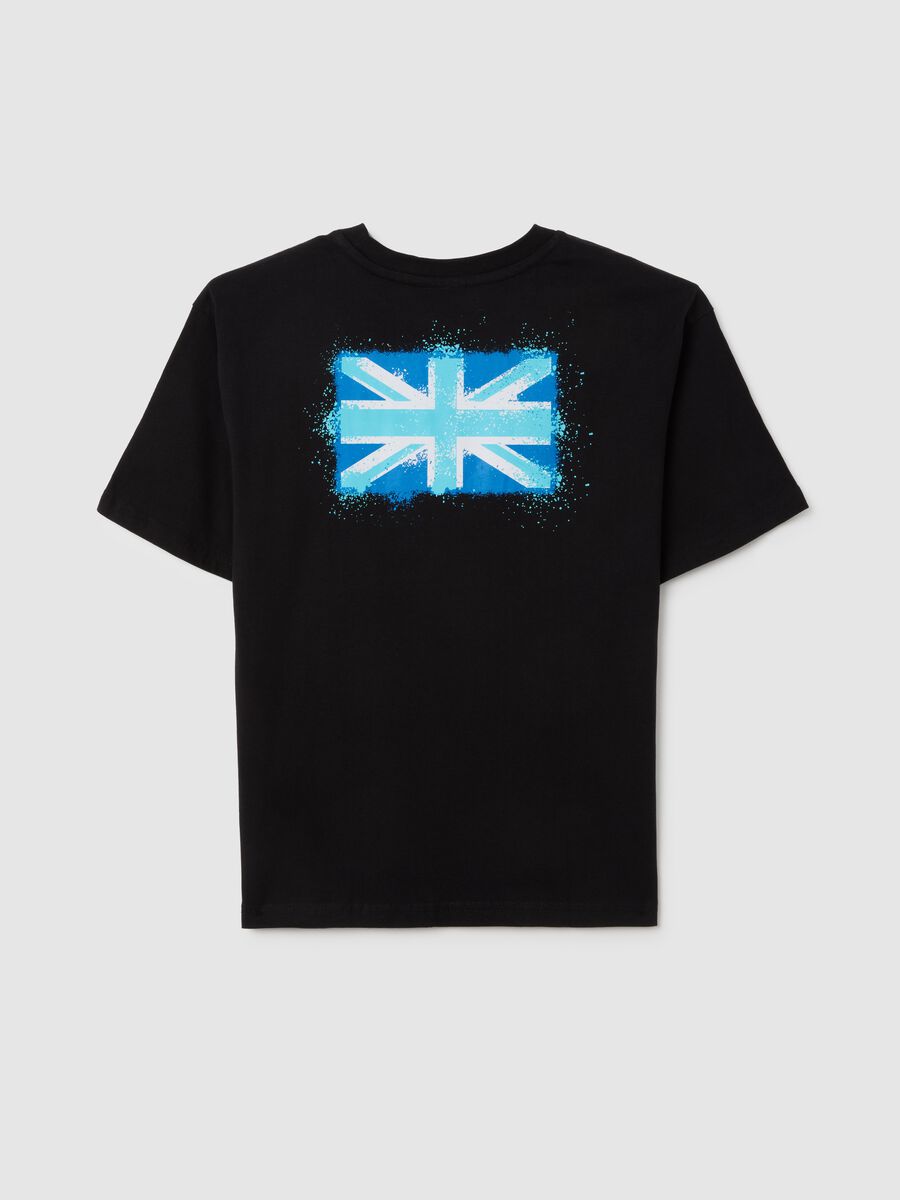 T-shirt da bambino in puro cotone nero regular fit_4