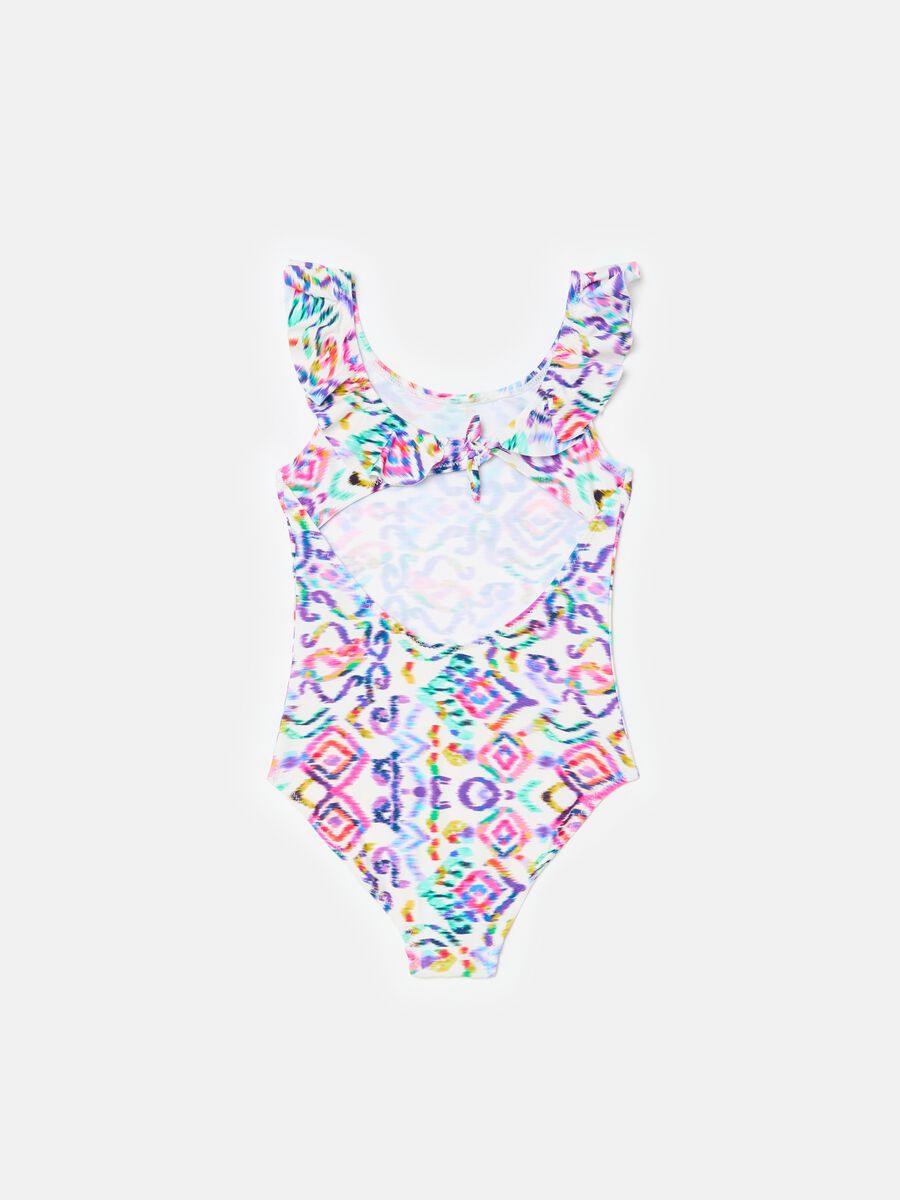 One-piece swimsuit with tie-dye pattern_2