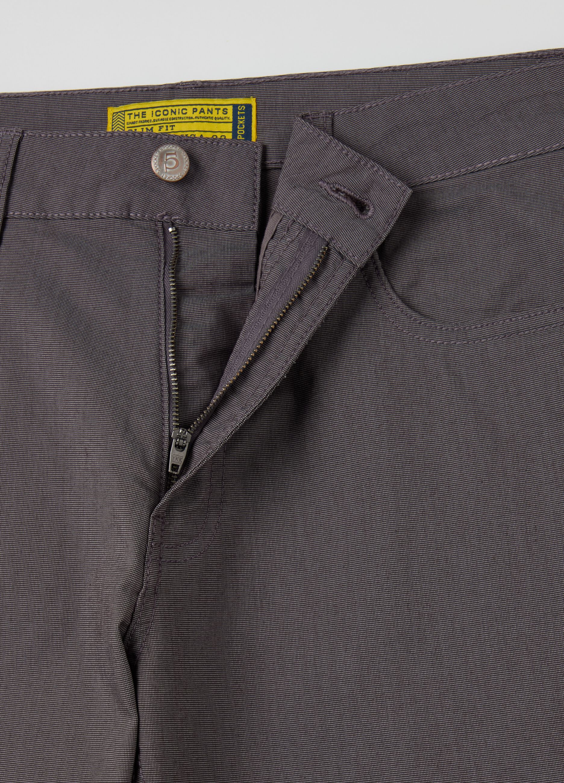 Stretch slim-fit trousers with five pockets