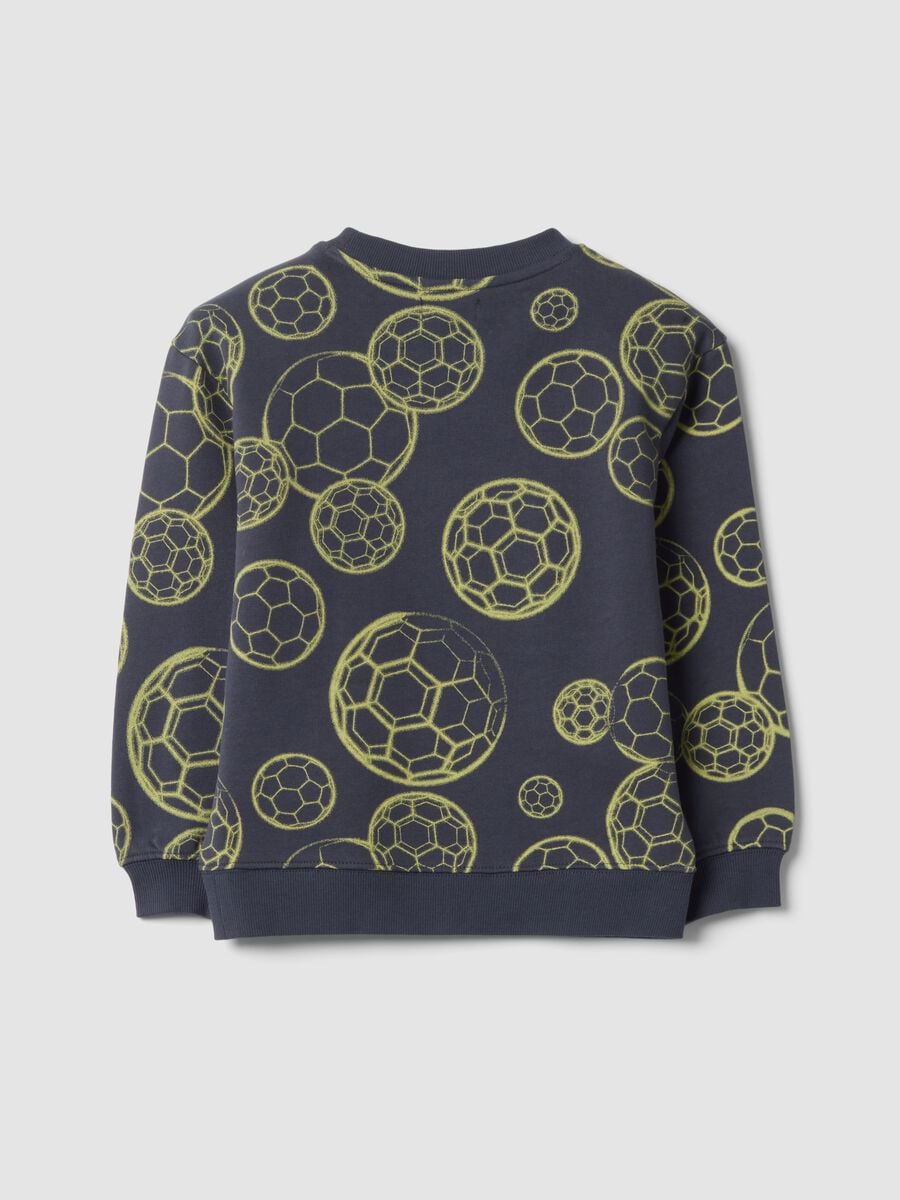 Blue crew-neck sweatshirt in pure organic cotton_1