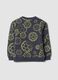 Blue crew-neck sweatshirt in pure organic cotton_1