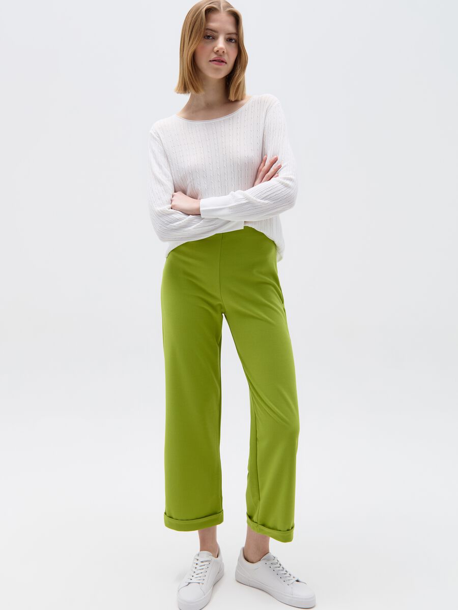 Straight-fit trousers with turn ups_0