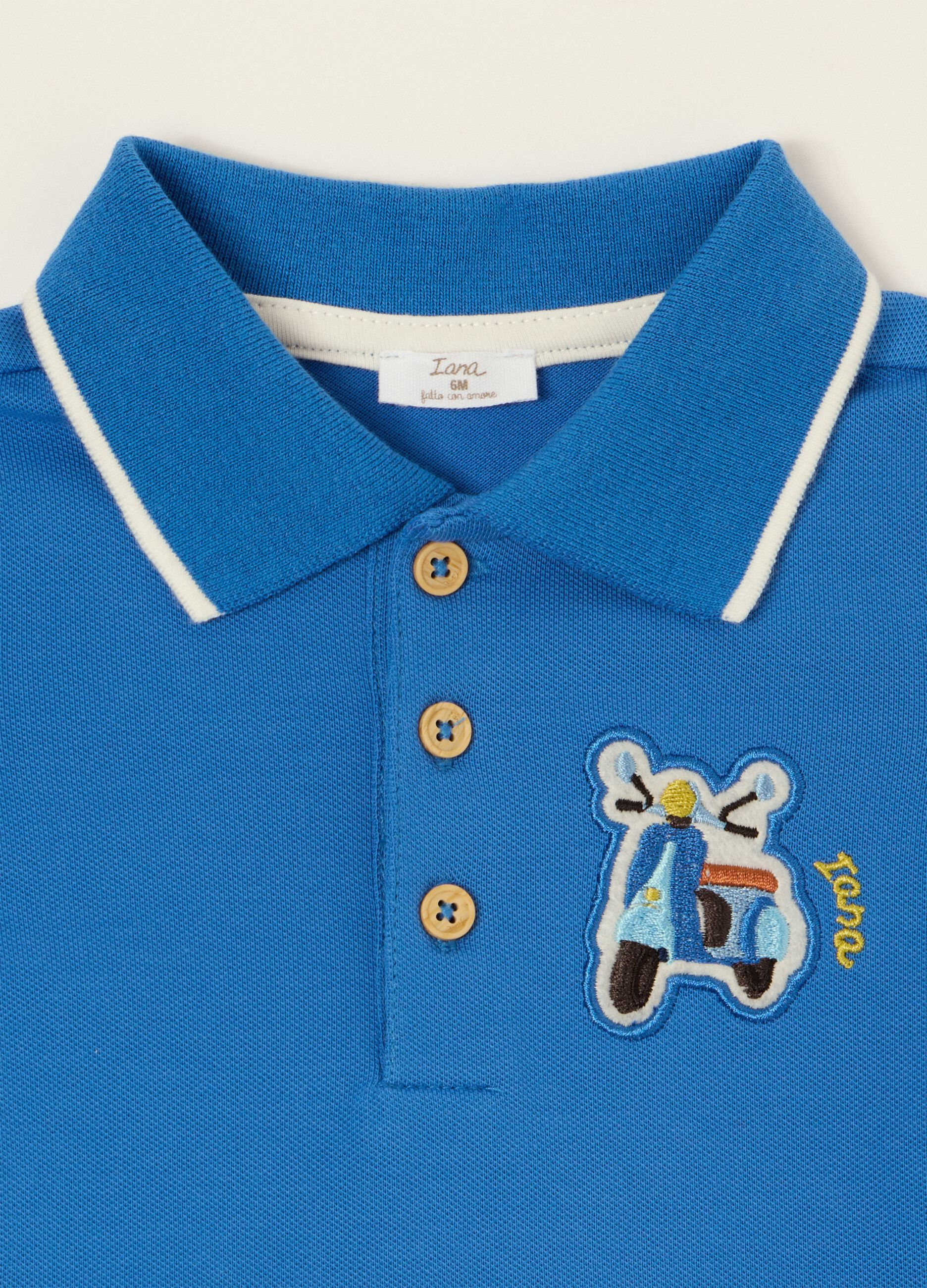 Baby regular-fit short-sleeved blue stretch-cotton polo shirt