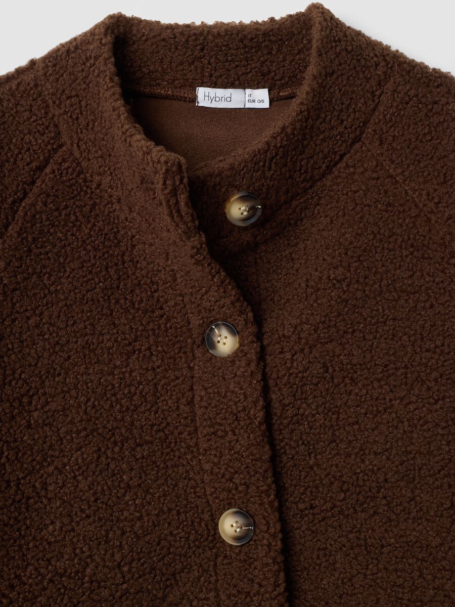Cappotto marrone scuro regular fit con bottoni_1