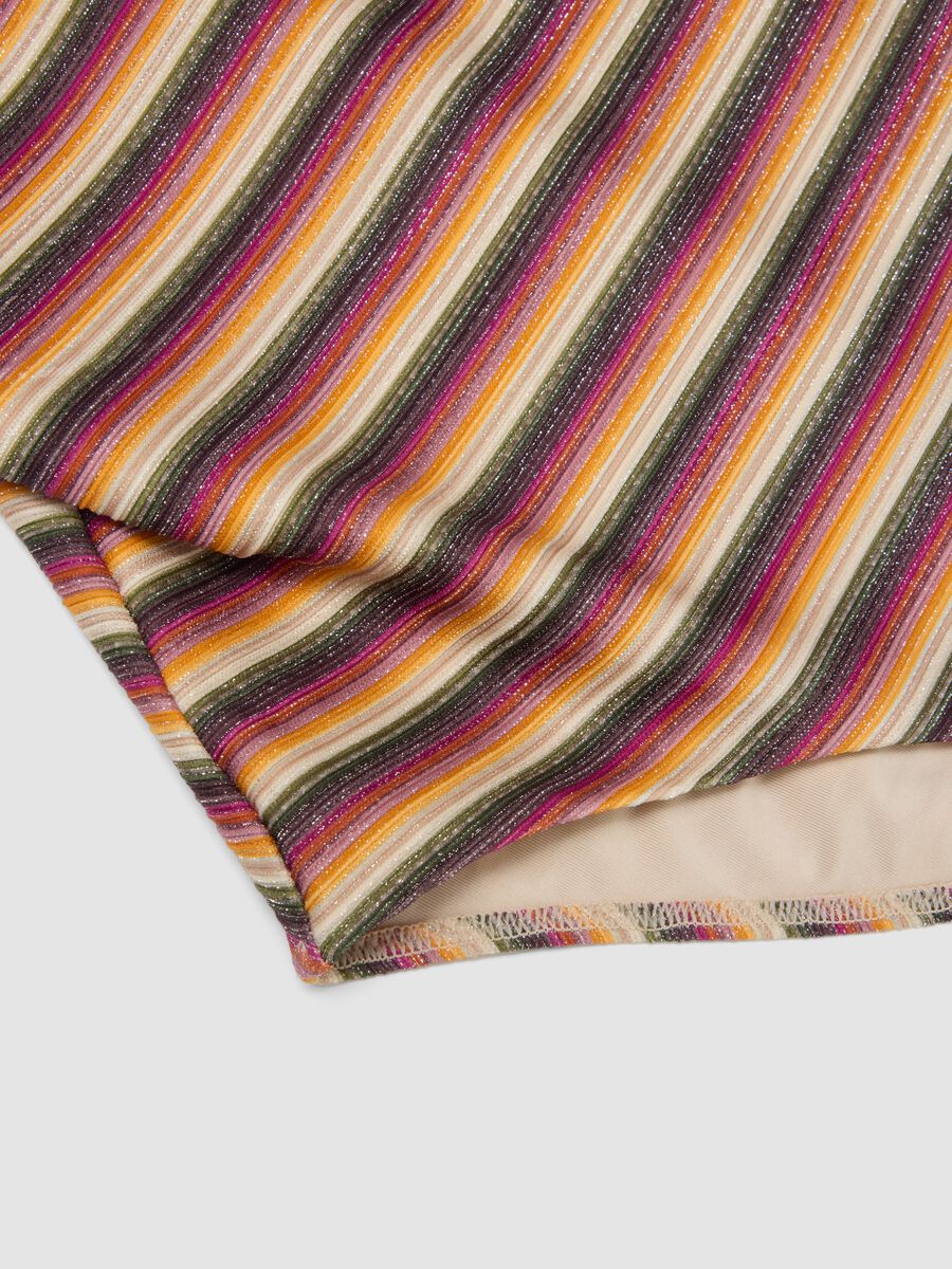 Costume intero in tessuto elasticizzato a righe multicolor_5