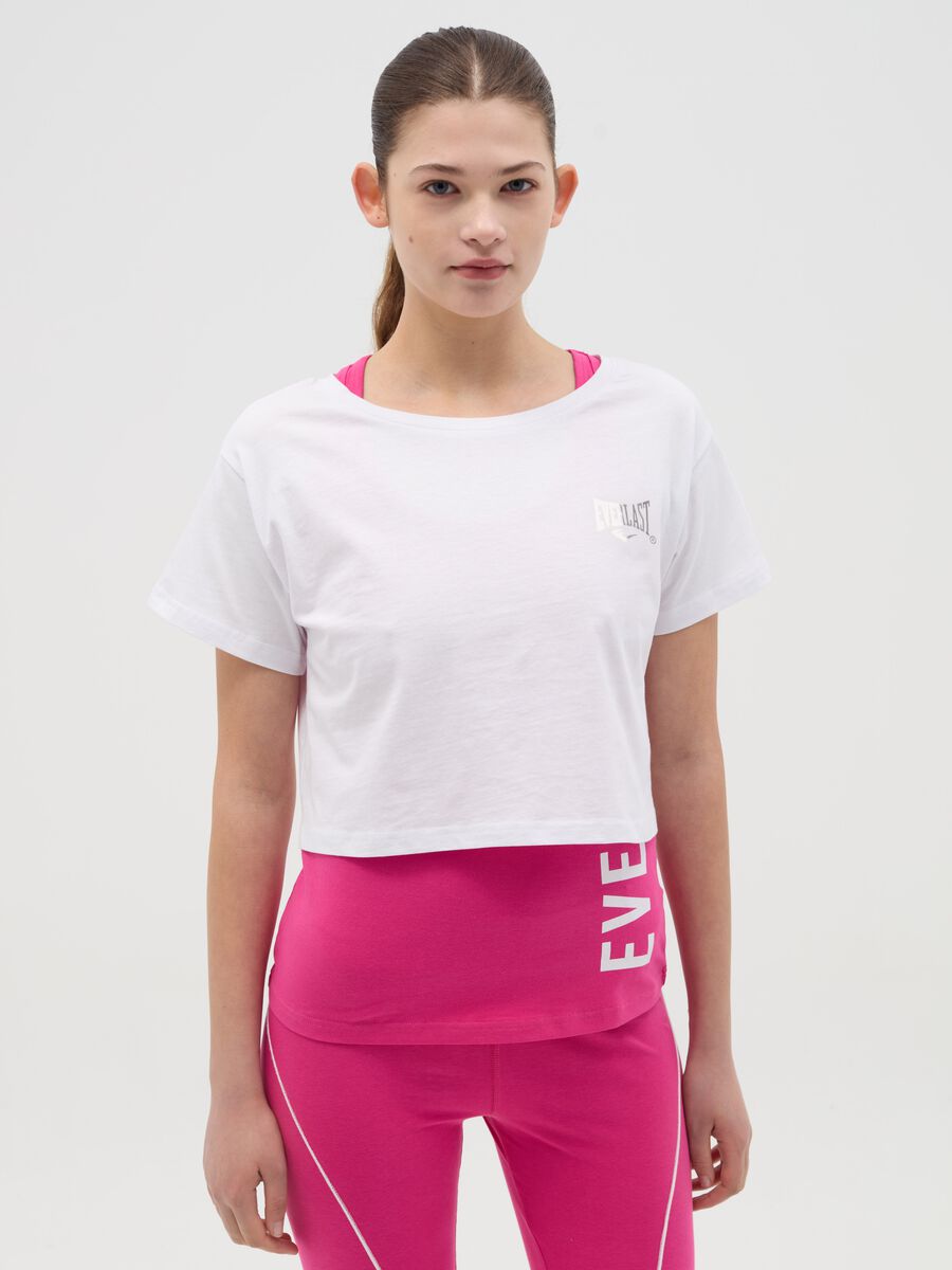 Layered-effect crop T-shirt with print_0