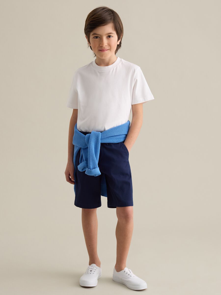 Blue shorts in stretch cotton_1