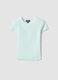 T-shirt fitted in cotone elasticizzato da ragazza a righe multicolor_3