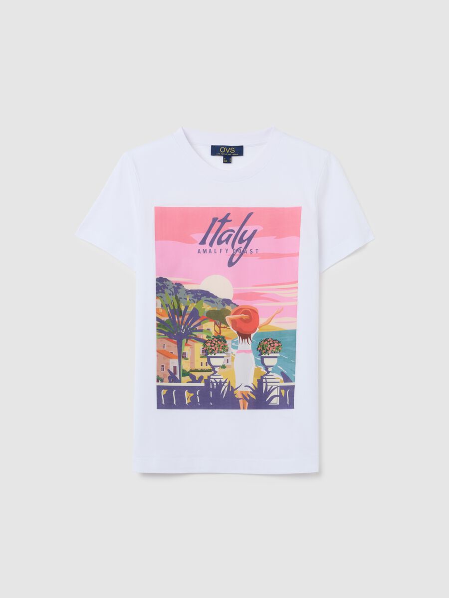 Women's white pure cotton t-shirt regular fit_0