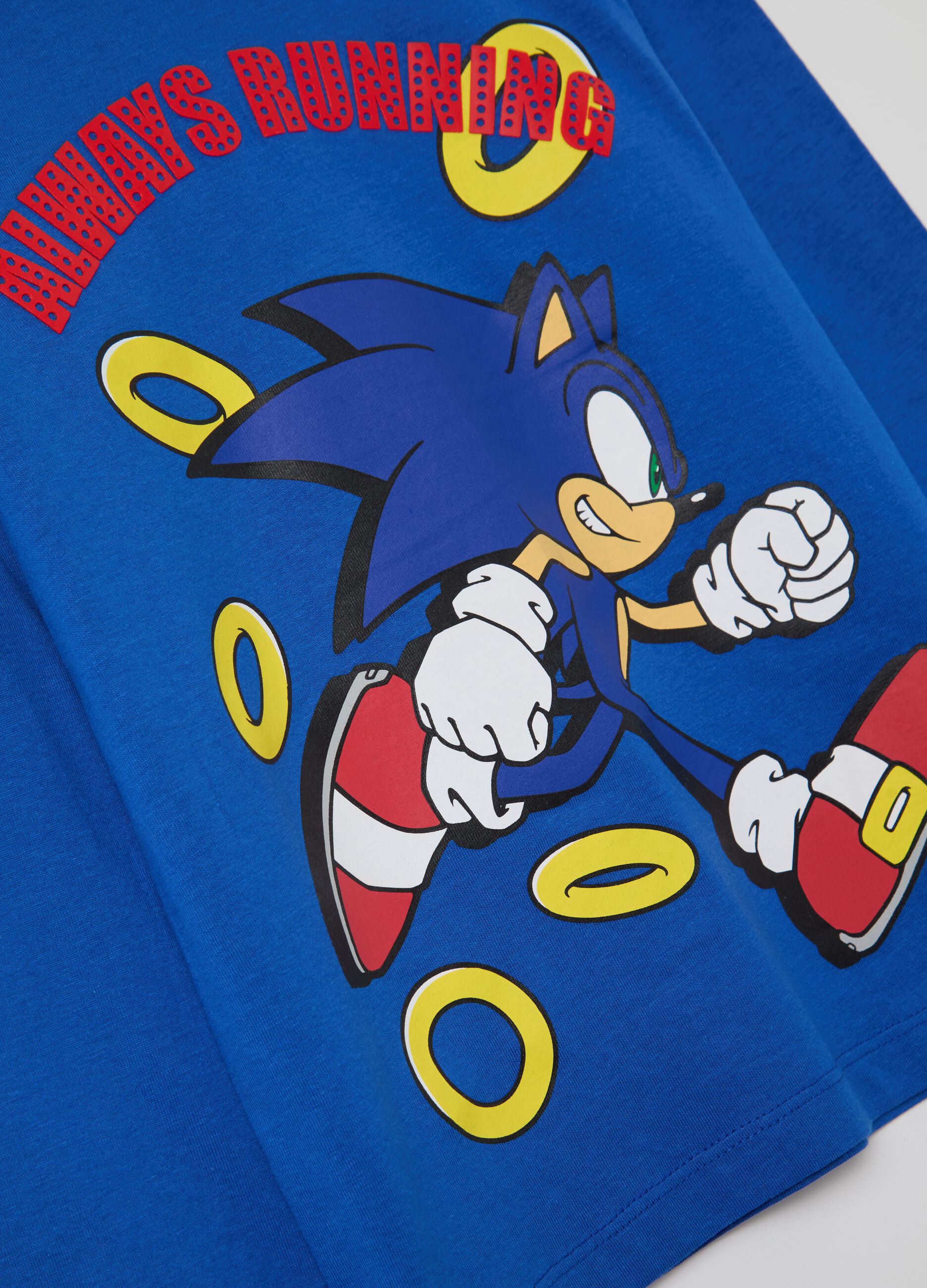 Long-sleeved T-shirt in cotton with Sonic print