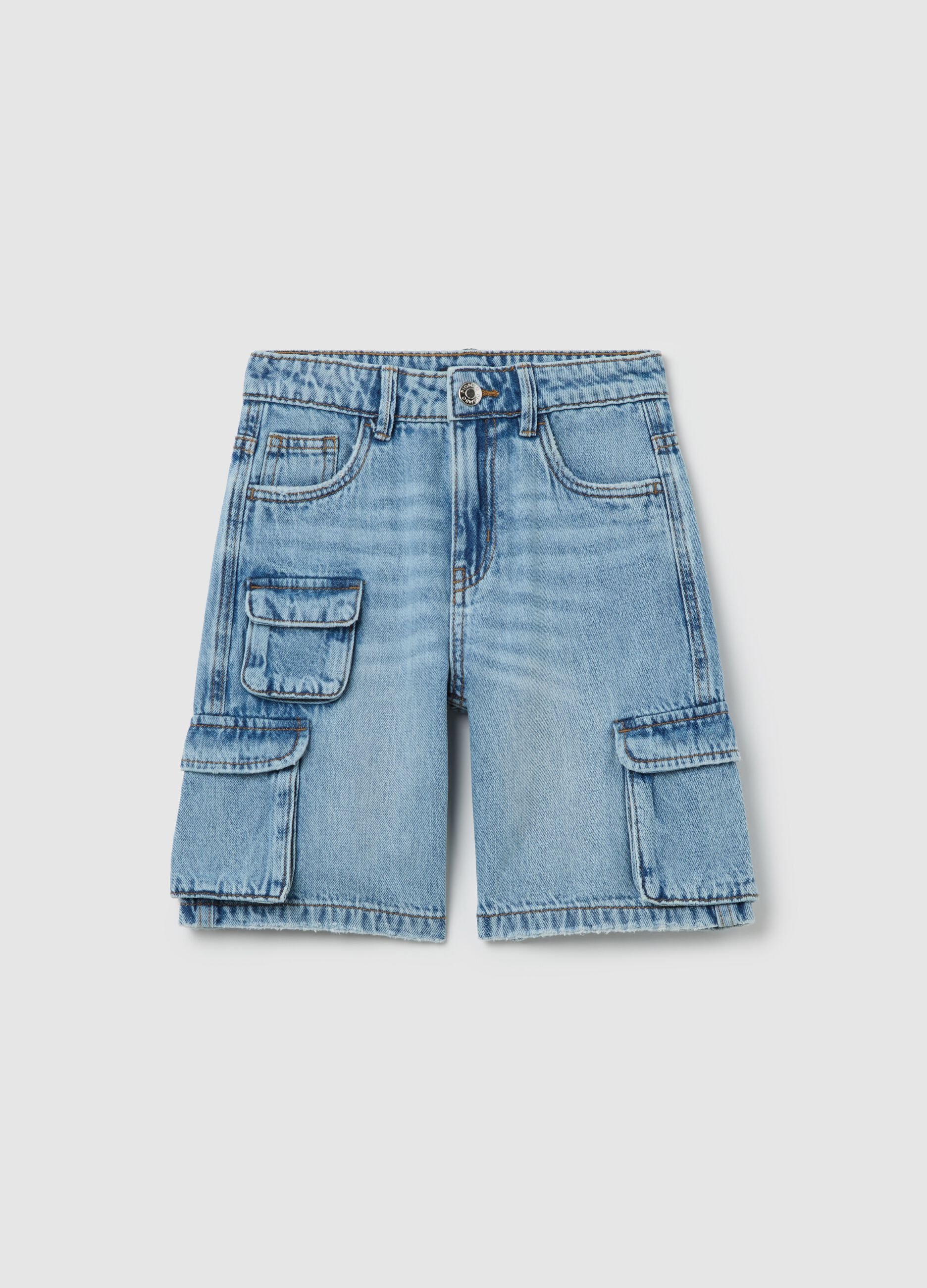 Shorts cargo in denim