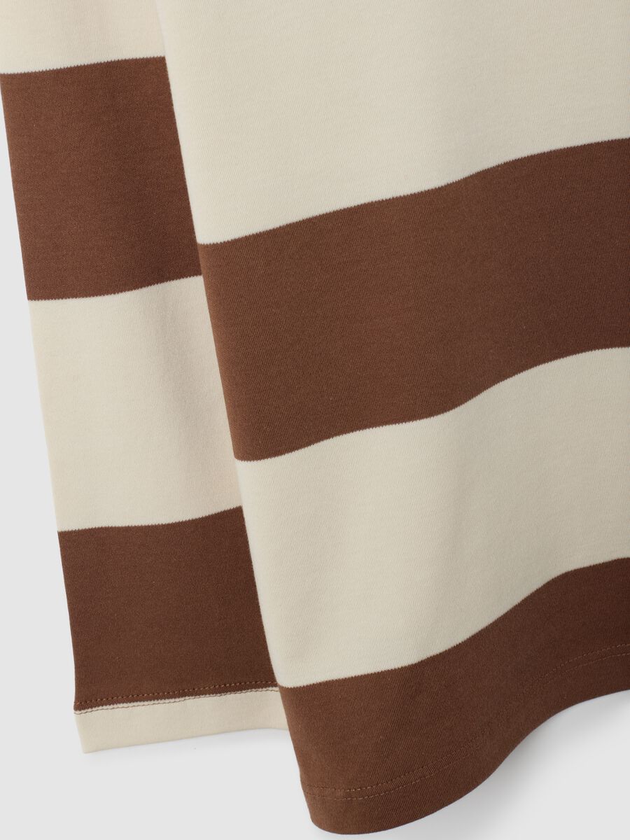 Maglia a righe marrone da bambino in puro cotone regular fit_3