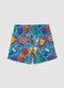 Blue Avengers print swim shorts_1