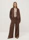 Brown wide leg trousers in stretchy modal blend_0