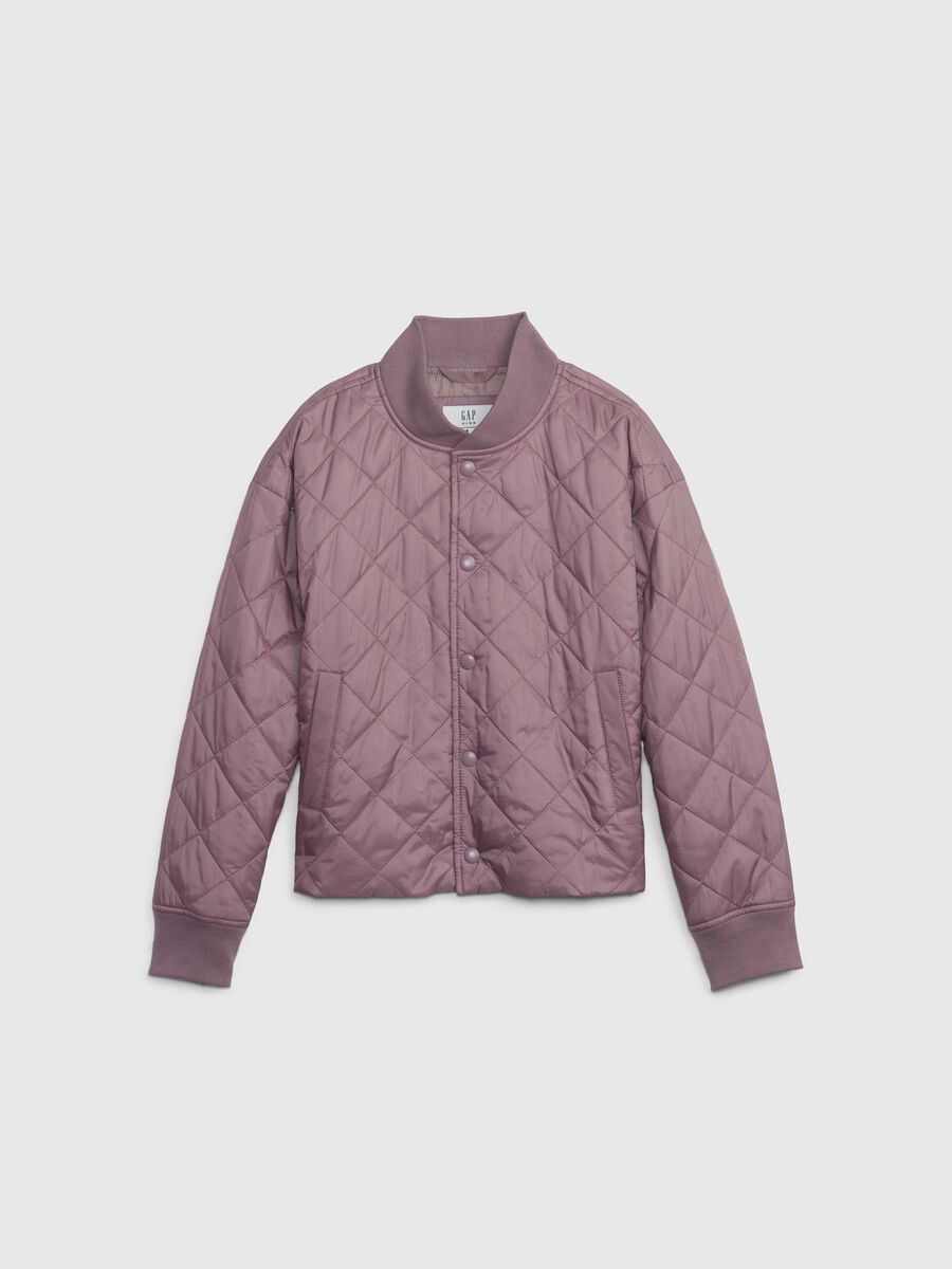 Quilted jacket with diamond weave_0