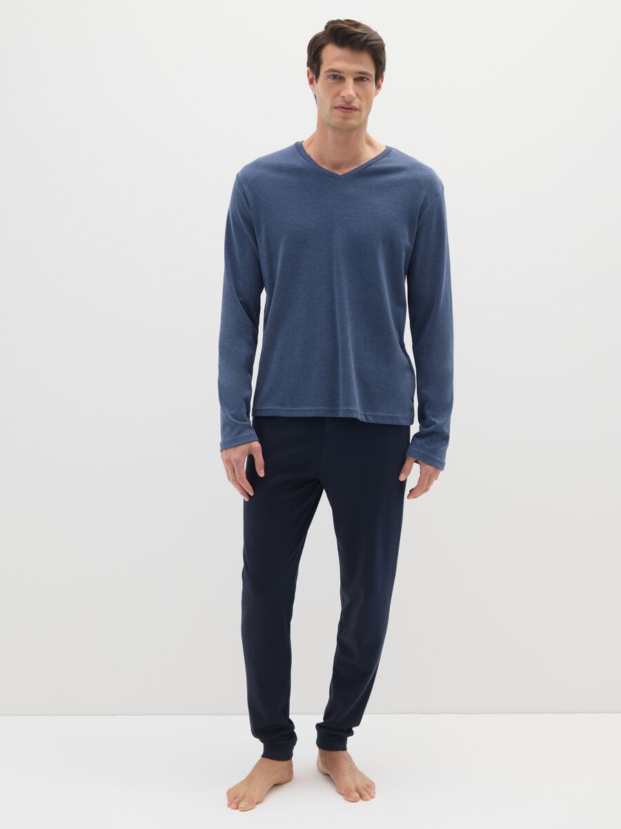 Pigiama in puro cotone blu regular fit_0