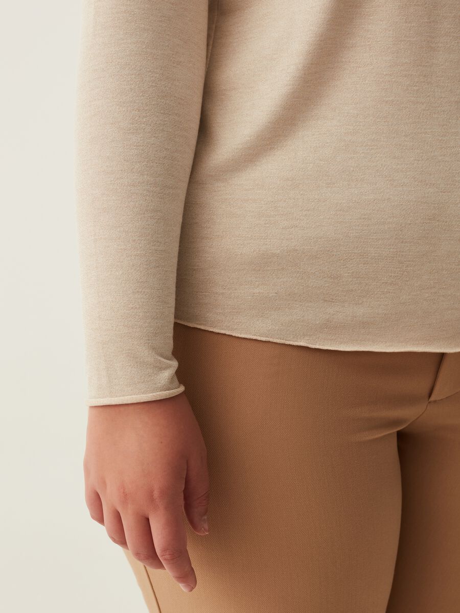 T-shirt a collo alto in lurex Curvy_3