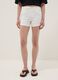White stretch-cotton denim shorts, regular fit_1