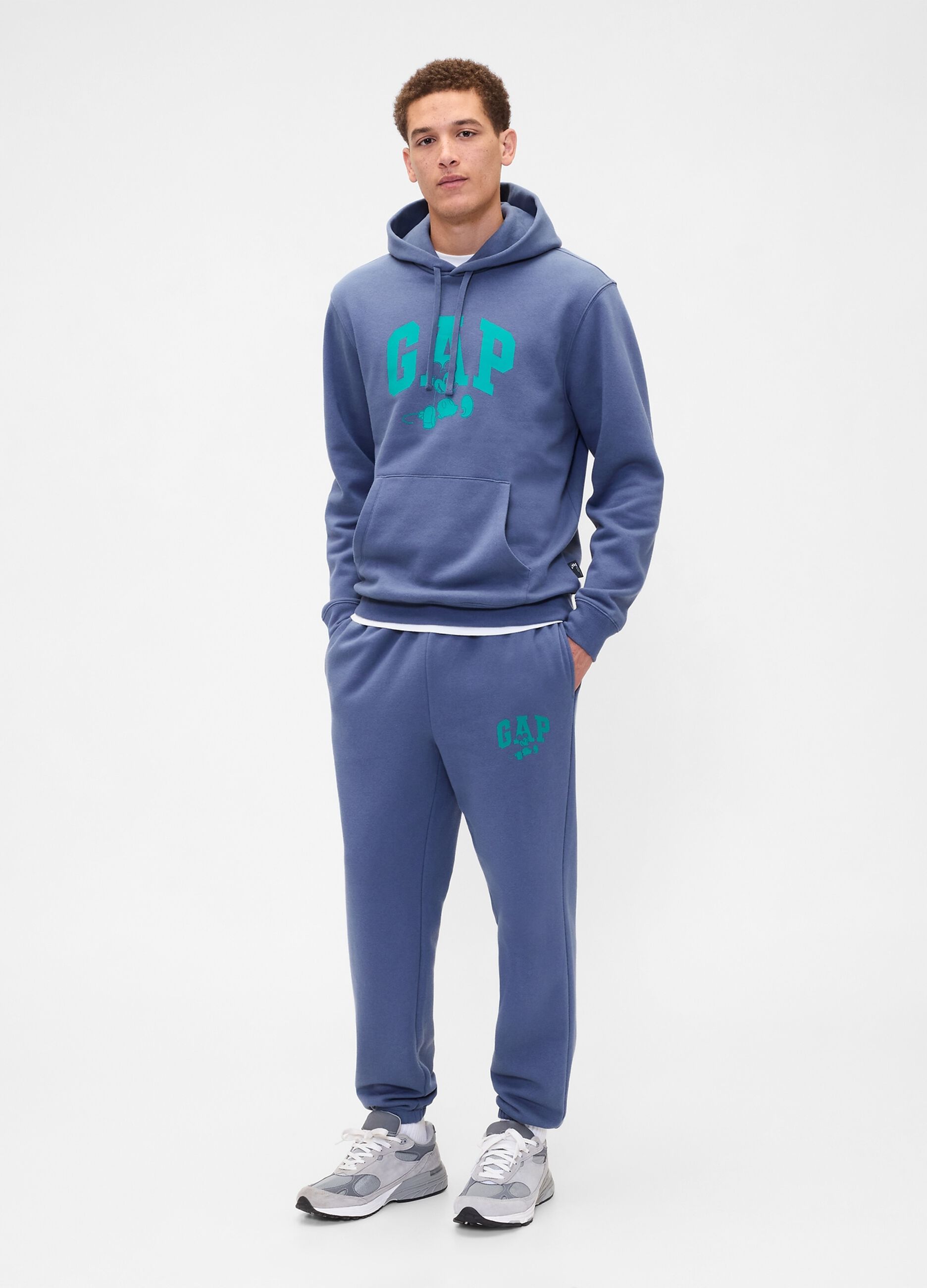 Blue Cotton Blend Trousers