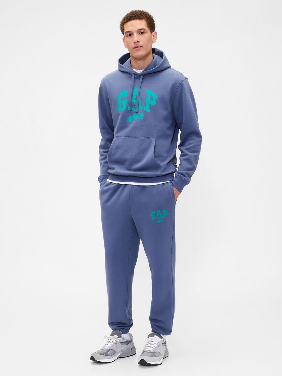 Pantaloni blu in misto cotone_0