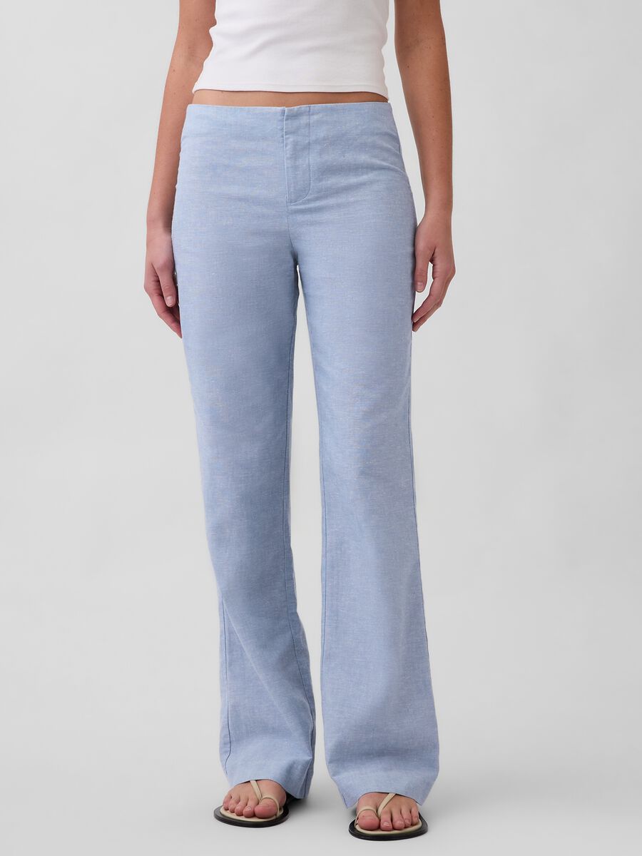 Linen-blend palazzo trousers_1