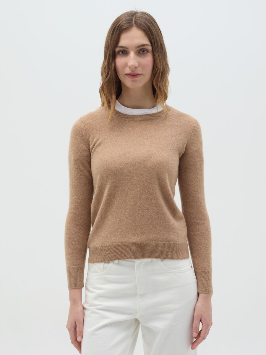 Pullover with round neck in cashmere_0