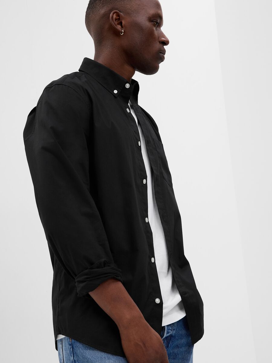 Regular-fit shirt in poplin with pocket_0