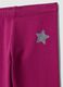 Purple and black stretch organic cotton leggings with star for girls_2