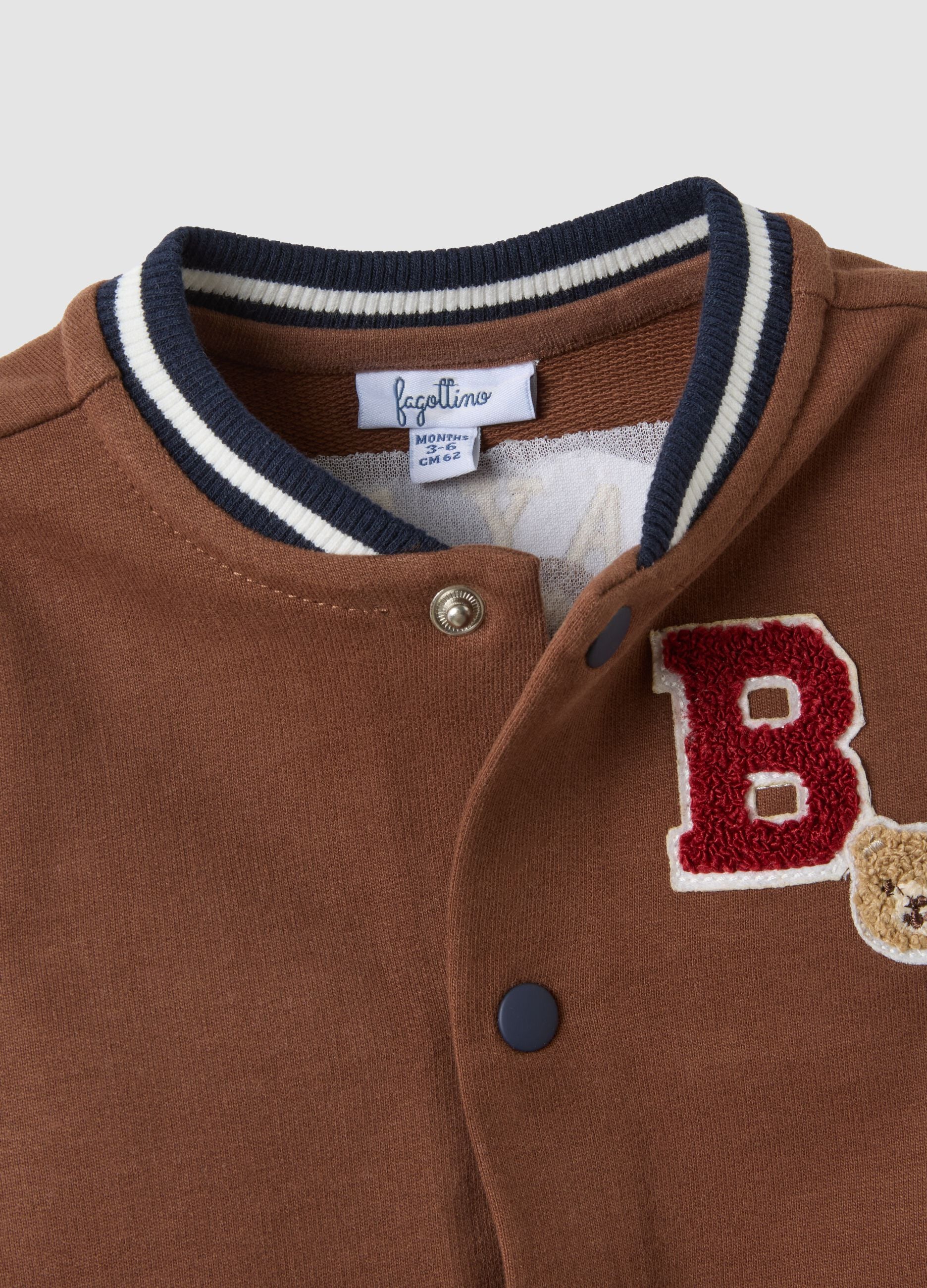 Brown organic cotton sweatshirt for baby, regular fit
