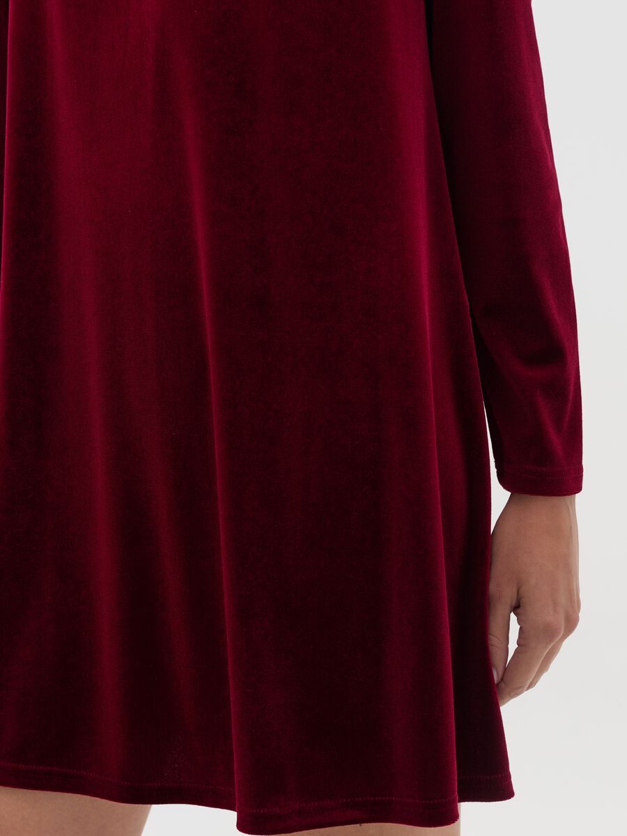 Short dress in velvet with long sleeves_2