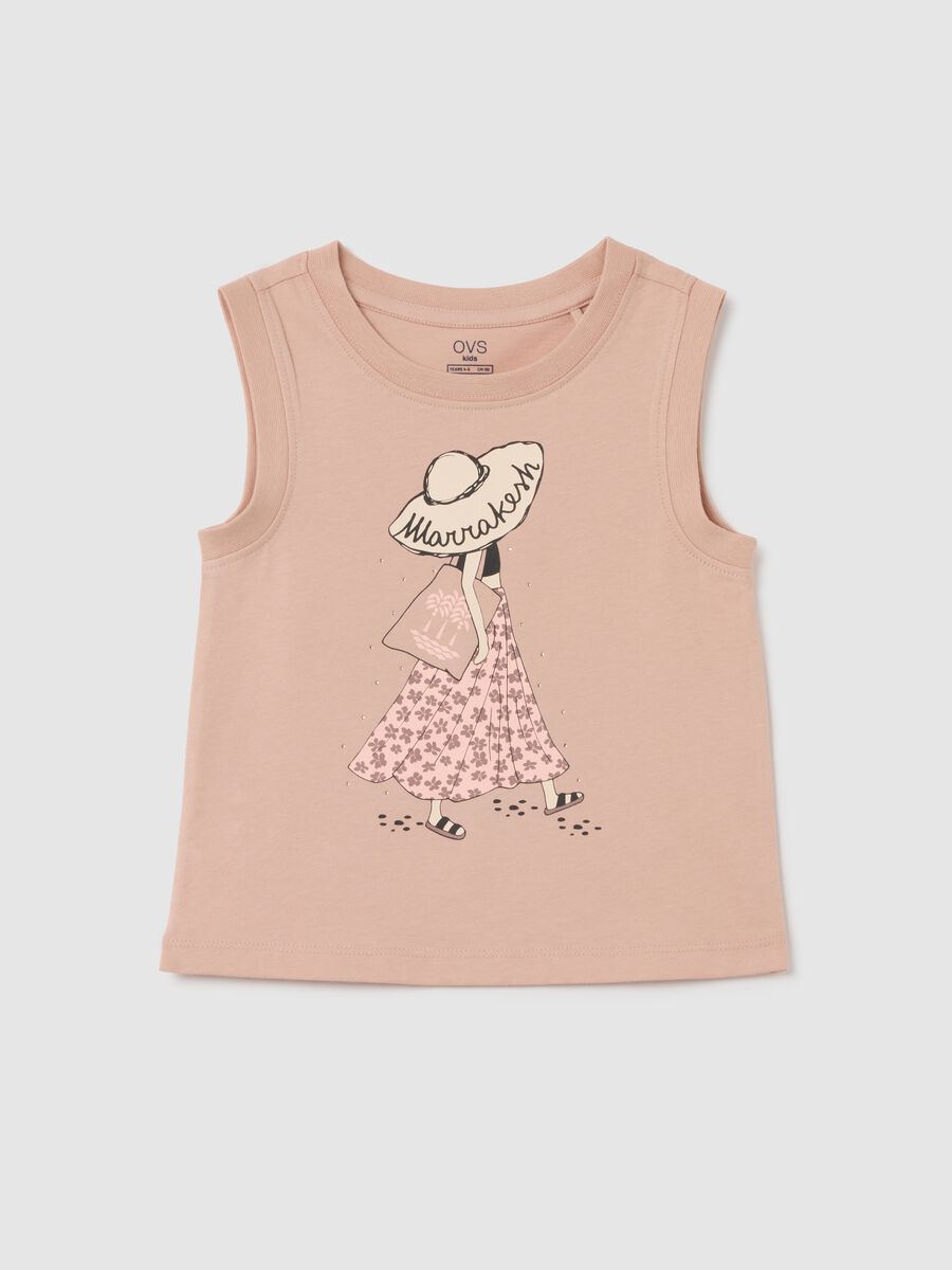 Girls' pure cotton pink regular fit T-shirt_0