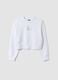 White organic cotton sweatshirt with front print for girls_3