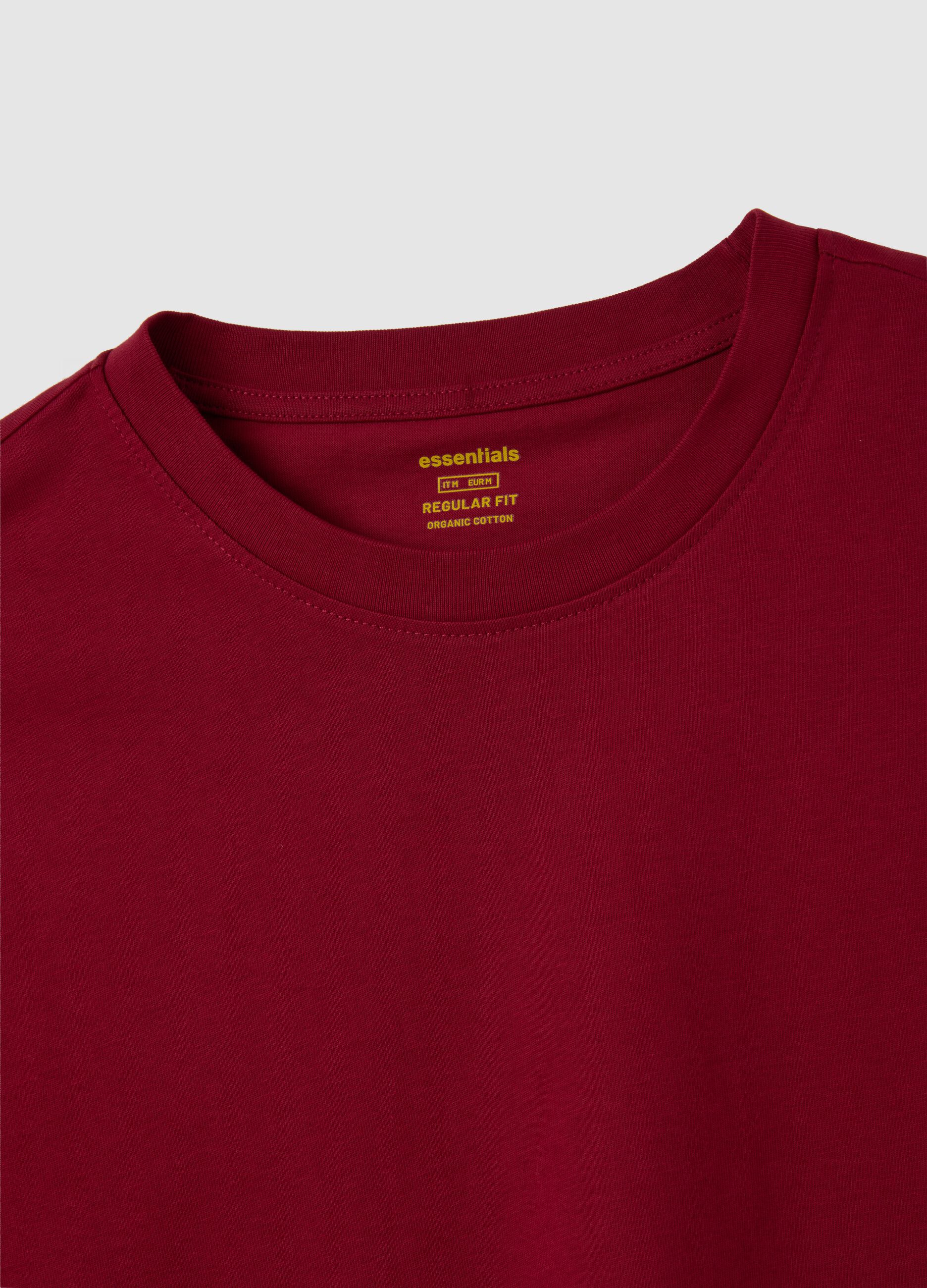 Men's red pure cotton t-shirt