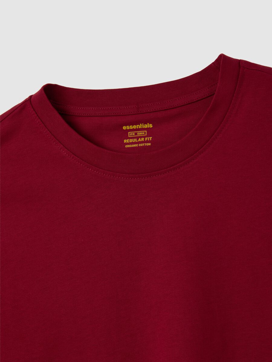 Men's red pure cotton t-shirt_5