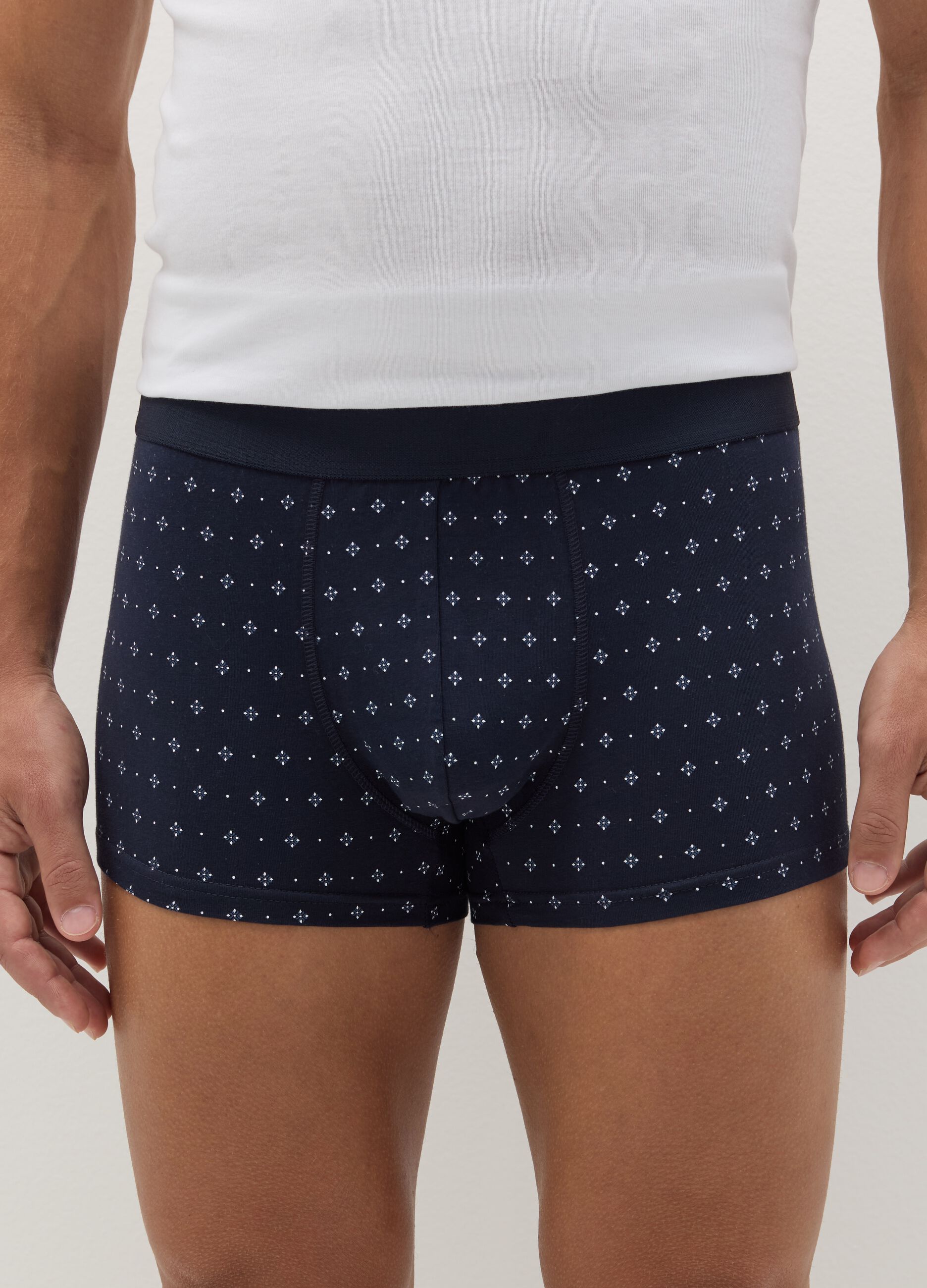 Three-pack boxer shorts in organic cotton with stripes and print