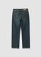 Dark blue straight-fit jeans in pure cotton_1