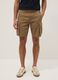 Beige pure cotton cargo Bermuda shorts, regular fit_1