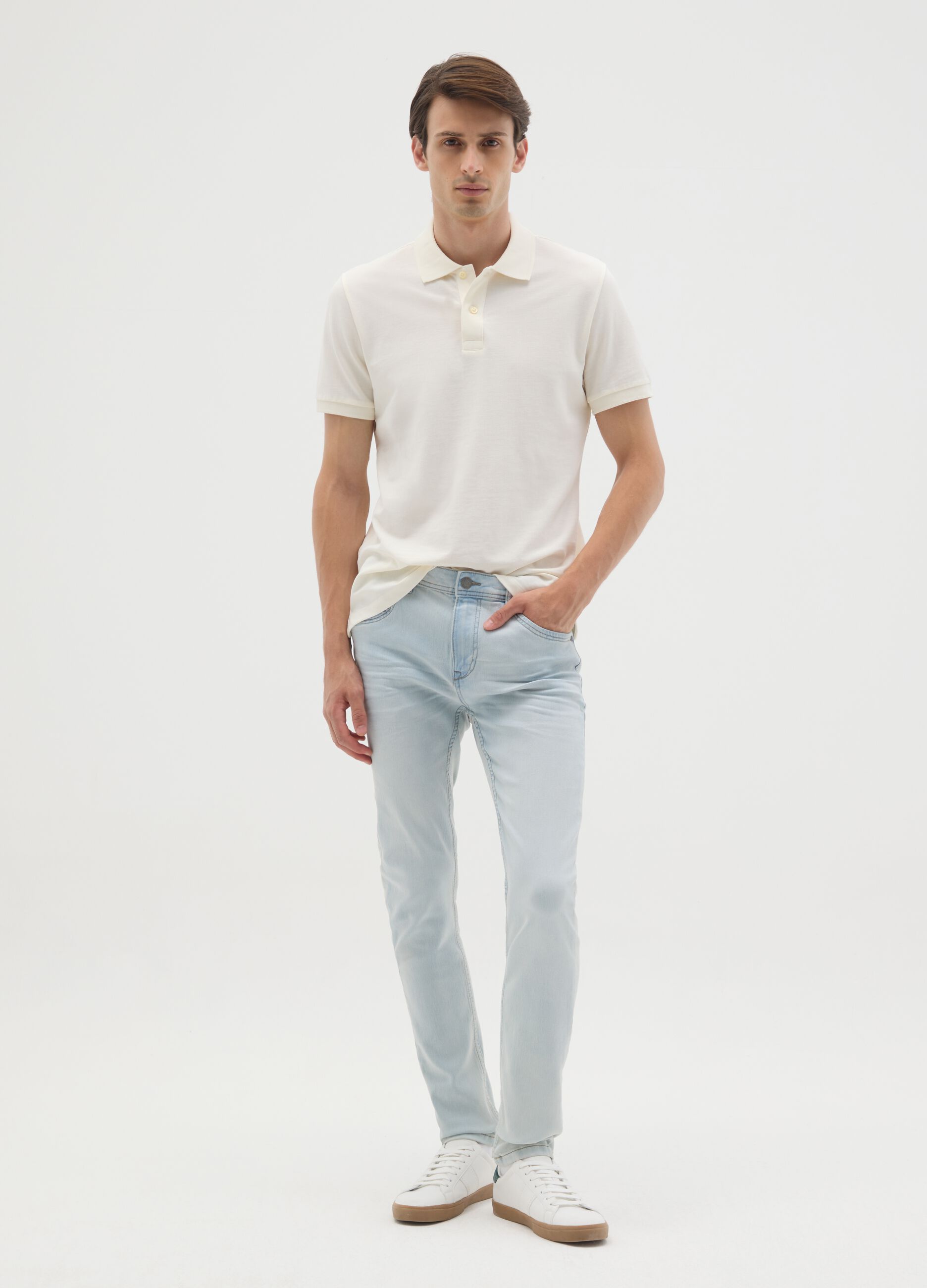 Men's Super Skinny Blue Denim Jeans